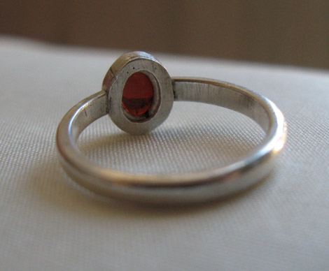 Handmade Garnet Cabuchon Ring